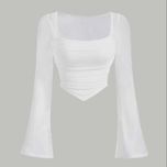 کراپ یقه خشت آستین کلوش جلو مثلثی