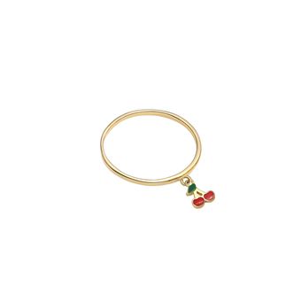 انگشتر طلا 18 عیار دخترانه گالری طلا مریم اکرمی مدل گیلاس