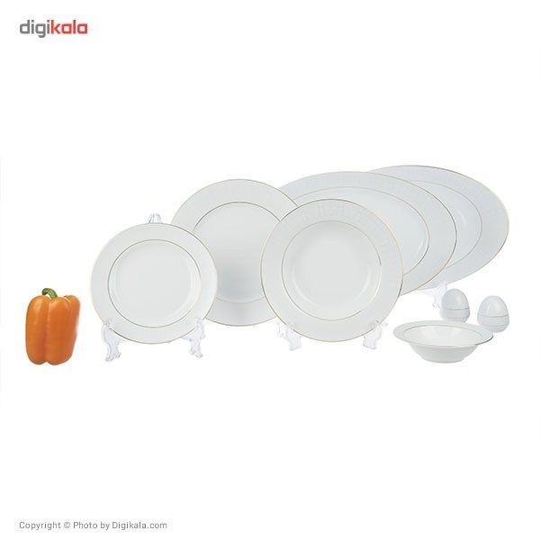سرویس غذاخوری 28 پارچه چینی زرین ایران سری ایتالیا اف مدل Sepid Sadaf 2 درجه یک