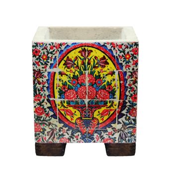 گلدان طرح کاشی کد 01-mim