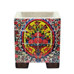 گلدان طرح کاشی کد 01-mim