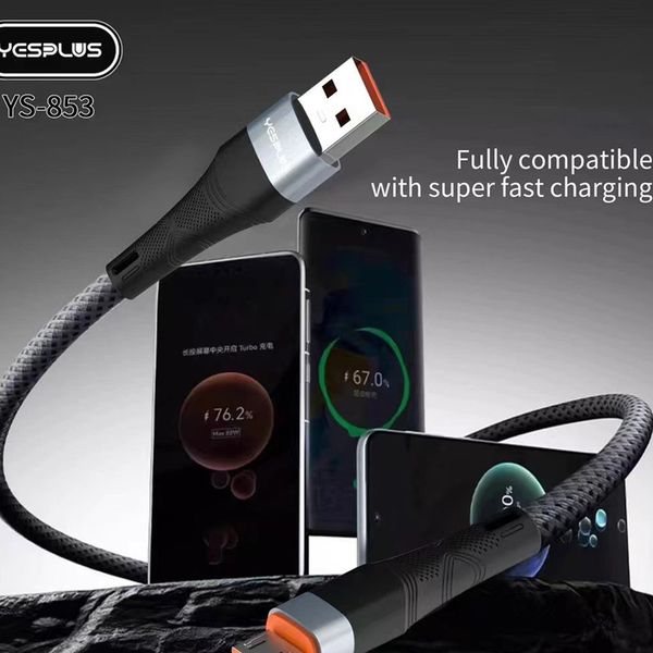 کابل تبدیل USB به USB-C یس پلاس مدل SUPER FAST CHARGE 6A طول 1 متر