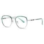 فریم عینک طبی چند ضلعی زنانه مدل TRZC829 C28-p81 Gradient Blue