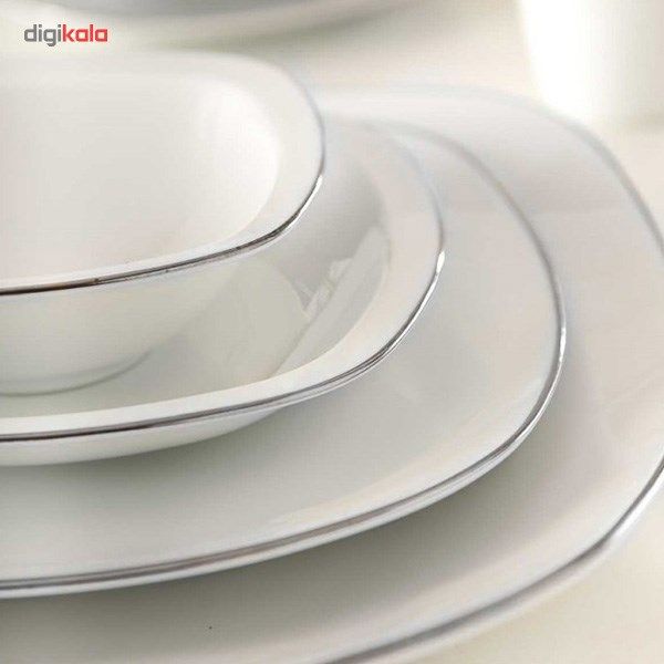 سرویس چینی 27 پارچه غذاخوری چینی زرین ایران سری کواترو مدل سمن درجه عالی