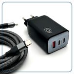 شارژر دیواری 65 وات وونک مدل PD-65W به همراه کابل دو متری USB-C