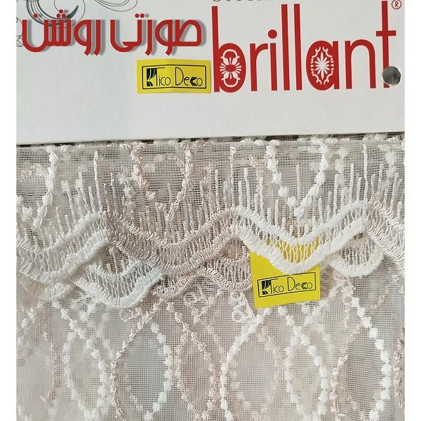 پرده تیکودکو مدل خامه‌دوزی گیپور bradley3110 سایز 150x280 سانتیمتر