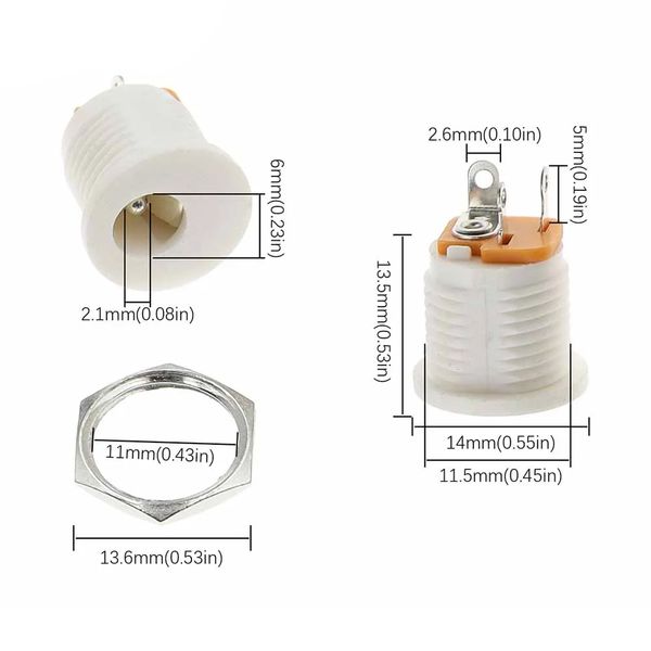جک مادگی آداپتور مدل 5.5x2.1mm-DC.022B(فروش اقساطی)
