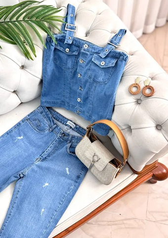 تاپ جین جیبدار 3235