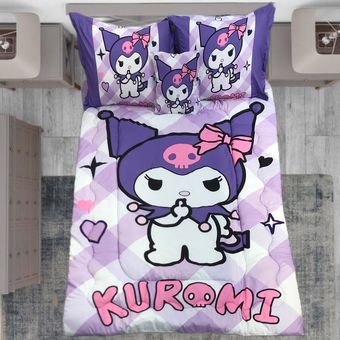 سرویس خواب مدل کرومی kuromi کد 08 یک نفره 5 تکه