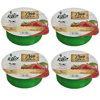 پوره میوه سیب و توت فرنگی کاریز بسته 4 عددی