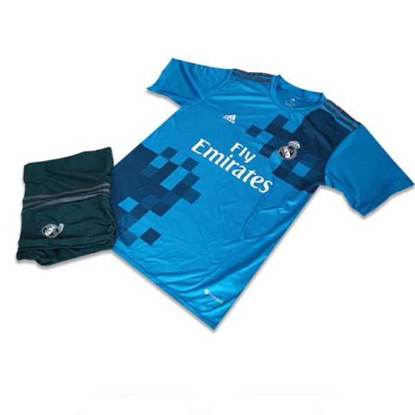 ست تی شرت و شلوارک ورزشی مردانه مدل رئال مادرید Away 2018