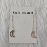 گوشواره زنانه مدل بخیه طرح ماه کد moo111