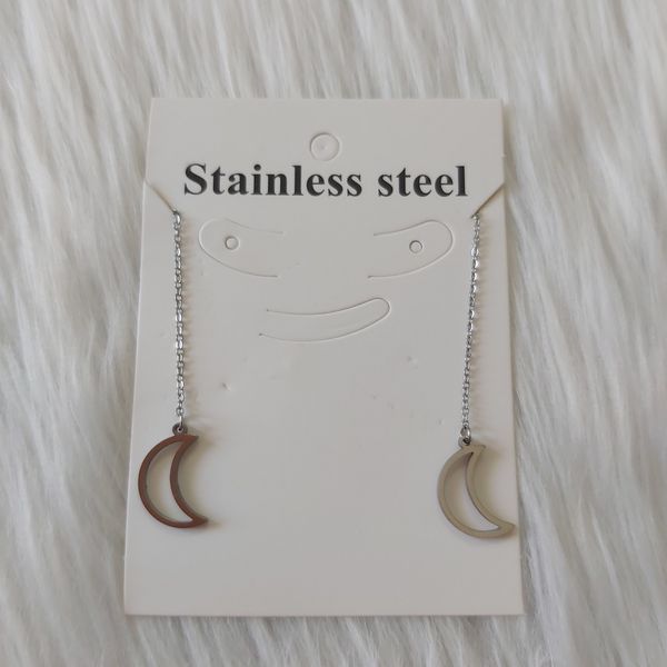 گوشواره زنانه مدل بخیه طرح ماه کد moo111