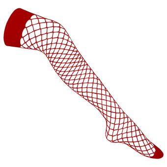 جوراب ساق بلند زنانه مدل توری کد RE-T1 رنگ قرمز