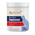 مکمل عضله‌ساز سگ بایو پت مدل Mass Gainer وزن 200 گرم