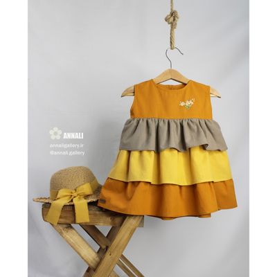 پیراهن دخترانه اِلی رنگ نارنجی