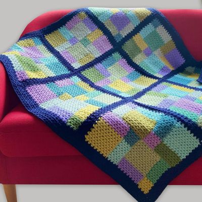 پتو/ شال مبل قلاب بافی مدل13