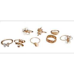 پک 8 عددی استیل انگشتر طرح گل