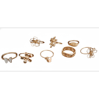 پک 8 عددی استیل انگشتر طرح گل