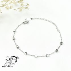 دستبند استیل زنانه مربعی کد 6008