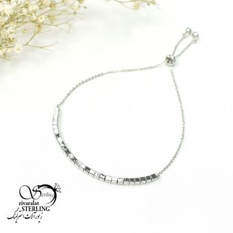 دستبند آسانسوری زنانه طرح مربعی سفید کد 6010