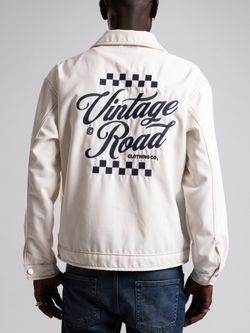 جکت جین سفید / پشت طرح دار (گلدوزی) / برند کچ Catch ترکیه