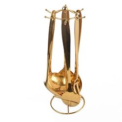 ست کفگیر ملاقه 6پارچه طلایی 16314/5