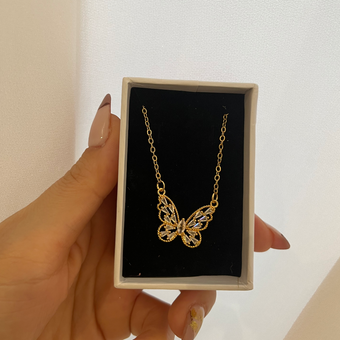 گردنبند استیل دخترونه طرح پروانه
