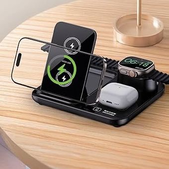 شارژر بی‌سیم 3 در 1 گرین لاین مدل Green Lion 3-in-1 Wireless Charger GN3IN1MWCBK