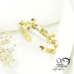 دستبند النگویی زنانه طرح گل کد 6187