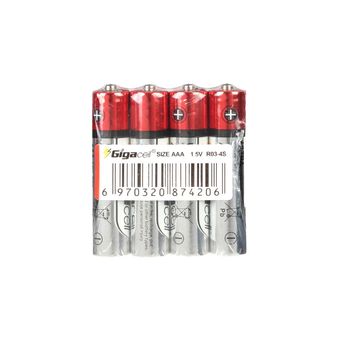 باتری نیم قلمی GigaCell-AAA مدل Ultra Heavy Duty R03-4S شرینگ بسته 4 عددی