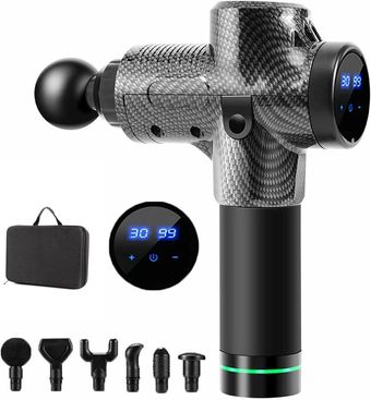 ماساژور تفنگی شارژی 30 سرعت و 6 سر ماساژ MASSAGE GUN zc53000
