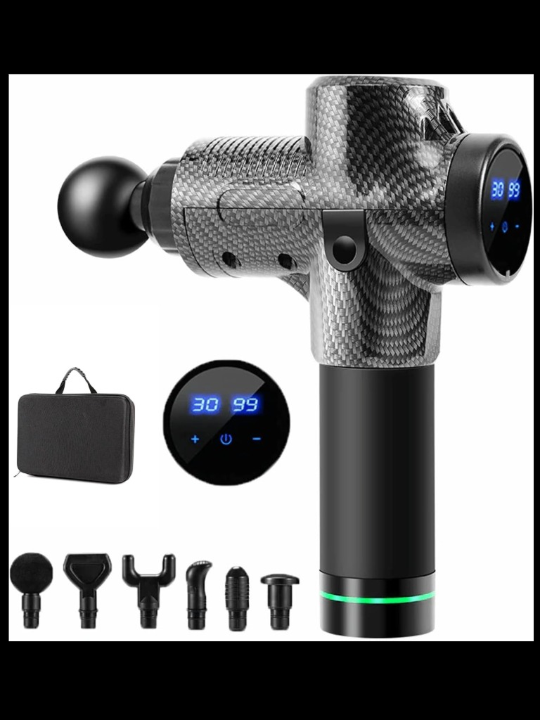 ماساژور تفنگی شارژی 30 سرعت و 6 سر ماساژ MASSAGE GUN zc53000