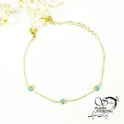 دستبند استیل زنانه طرح چشم نظر کد 6196