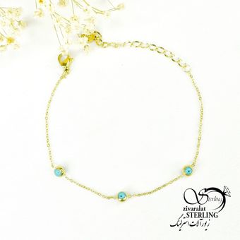 دستبند استیل زنانه طرح چشم نظر کد 6196