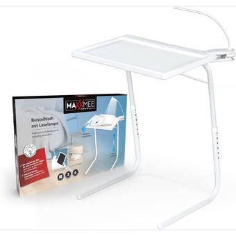 میز جمع شو همه‌کاره فلزی MaxxMee با چراغ مطالعه لمسی