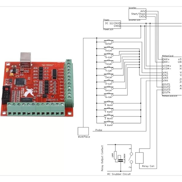 برد کنترلر CNC چهار محوره USB Mach3