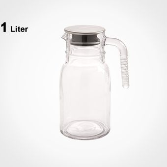 پارچ شیشه ای 1 لیتر درب استیل لیمون