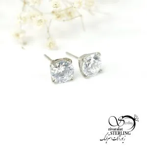 گوشواره میخی نقره 925 عیار کد 6209