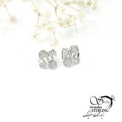 گوشواره میخی نقره کد 6210