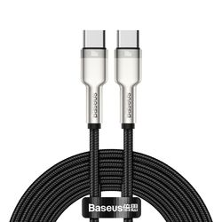 کابل شارژ و دیتا 100 وات  USB-C بیسوس مدل Cafule Sereis Metal CATJK-C01 طول 1 متر