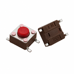 تک سوئیچ قرمز بدنه قهوه ای 6x6x4.3 4PIN SMD