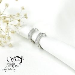 گوشواره حلقه ای نقره کد 6404