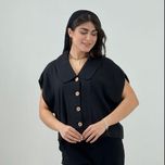شومیز سیلکا دکمه چوبی