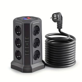 چندراهی برق هوشمند عمودی KUTUMAI مدل XT-G3211 با 12 پریز و 5 پورت USB – محافظ Surge