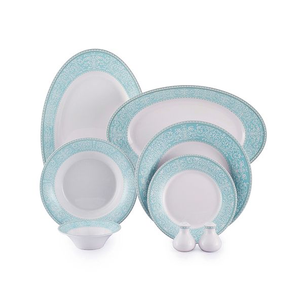 سرویس چینی 35 پارچه غذاخوری چینی زرین ایران طرح شهرزاد مدل ورونا درجه عالی