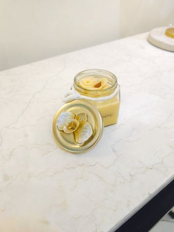 شمع معطر 6 ضلعی کوچک | رنگ زرد