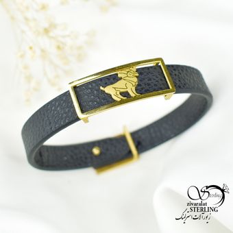 دستبند چرم مردانه ماه فروردین کد 6564