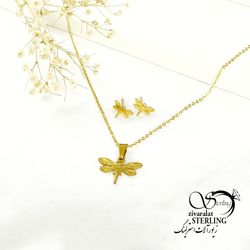 نیمست استیل زنانه طرح شاپرک کد6615