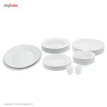 سرویس غذاخوری 28 پارچه چینی زرین ایران سری رادیانس مدل سفید درجه یک